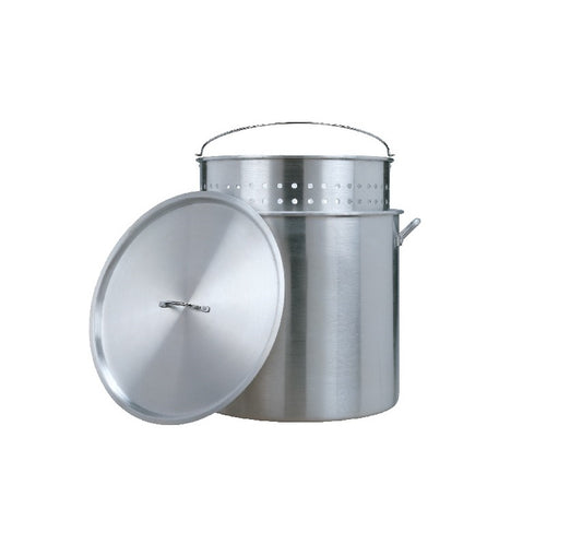 60 Quart Aluminum Stock Pot & Strainer Basket